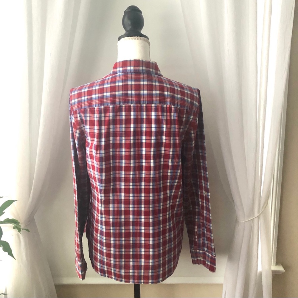 Talbots Front Button Plaid Blouse - image 3
